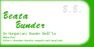beata bunder business card